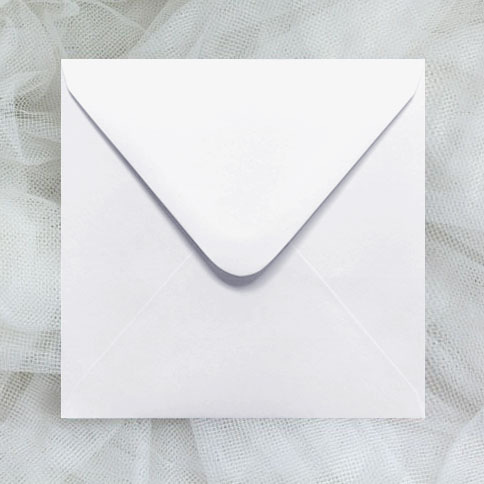 White Square Contour Flap Envelope