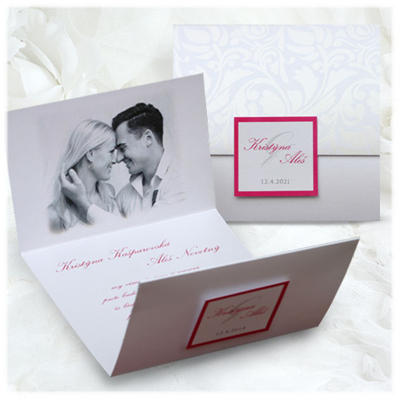 Luxury opening wedding invitation with photo