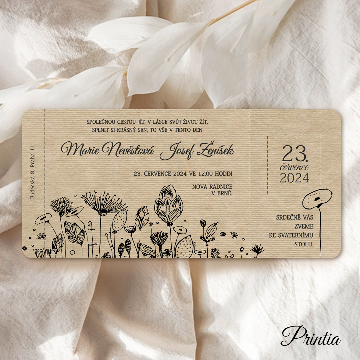 Wedding Invitation with flowers