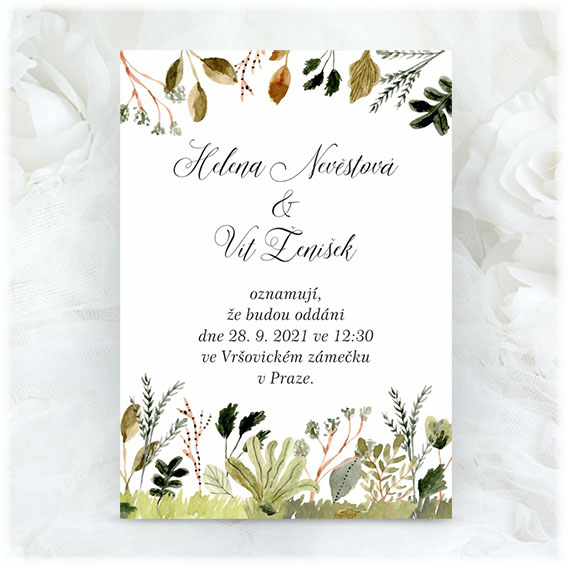 Wedding invitation with nature