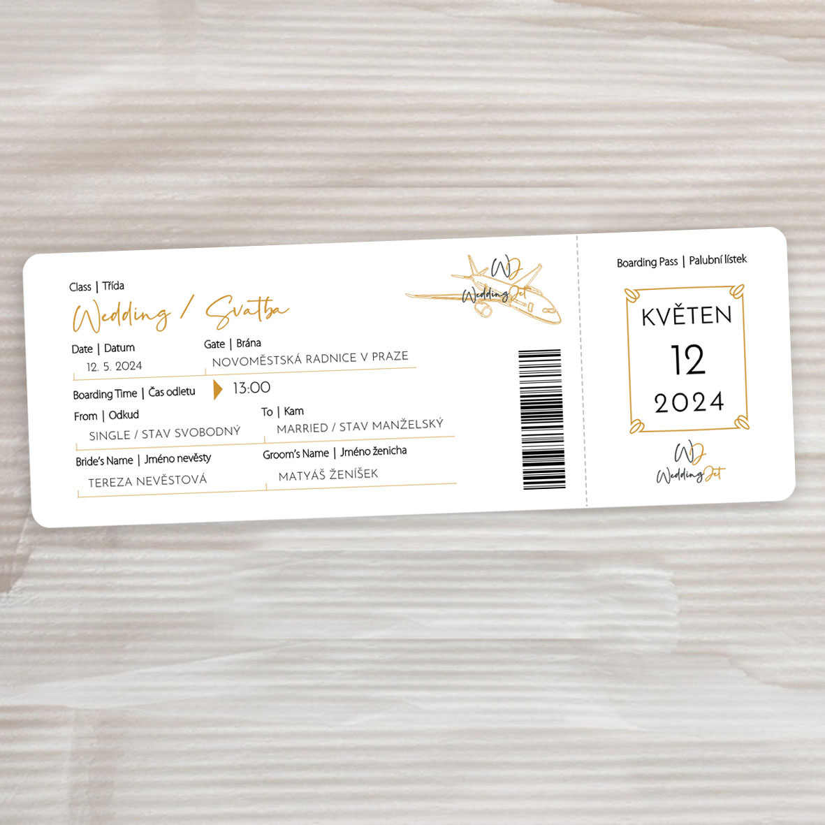 Airline Ticket Wedding Invitation