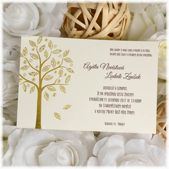 Gold Tree Wedding Invitation