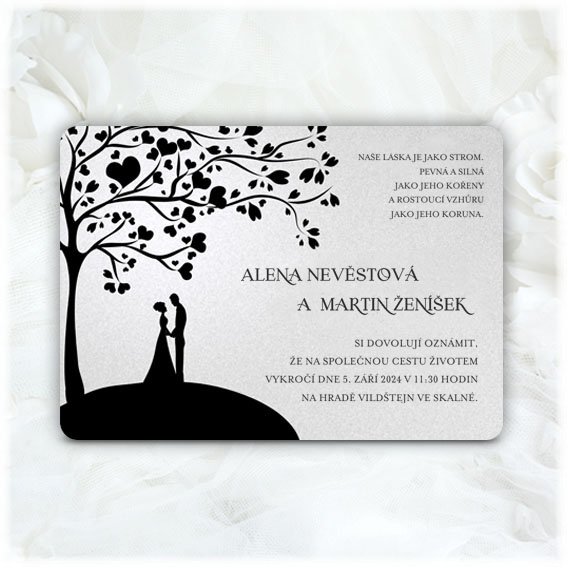 Wedding announcement tree couple