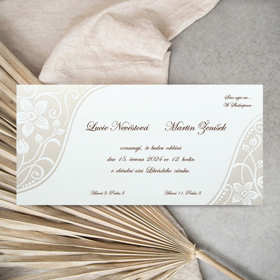 Embossed Pearl Wedding Invitation