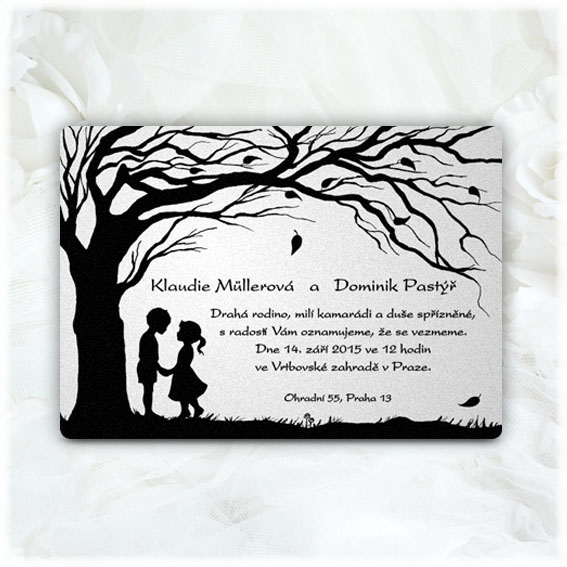 Couple under the tree wedding invitations