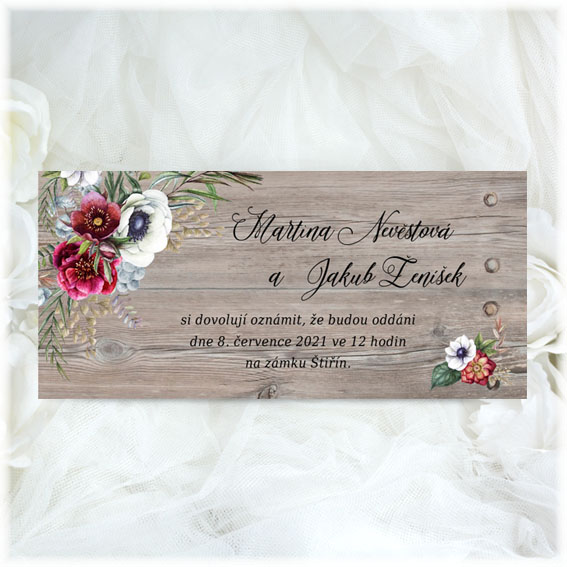 Wedding Invitations with flowers pattern