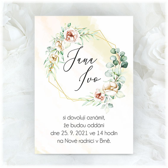 Wedding invitation with flowers