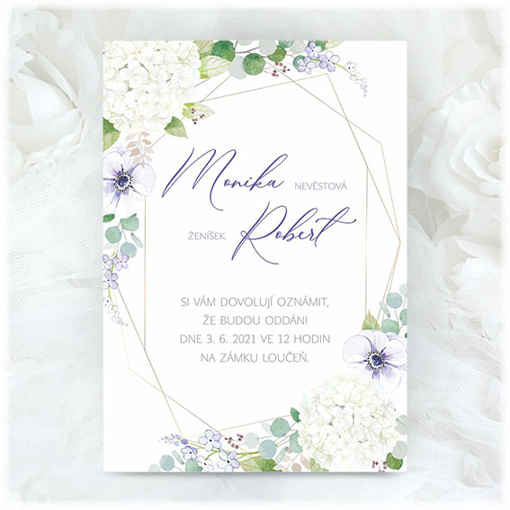 Wedding invitation with flowers