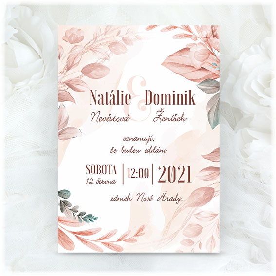 Floral wedding invitation