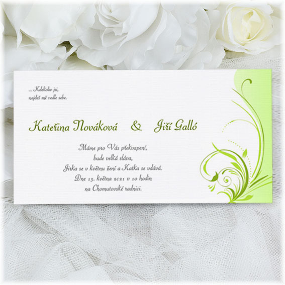 Wedding Invitations ornamental green