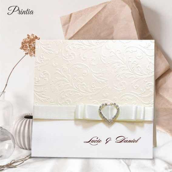 Luxury Wedding Invitations with Buckle and Ribbon