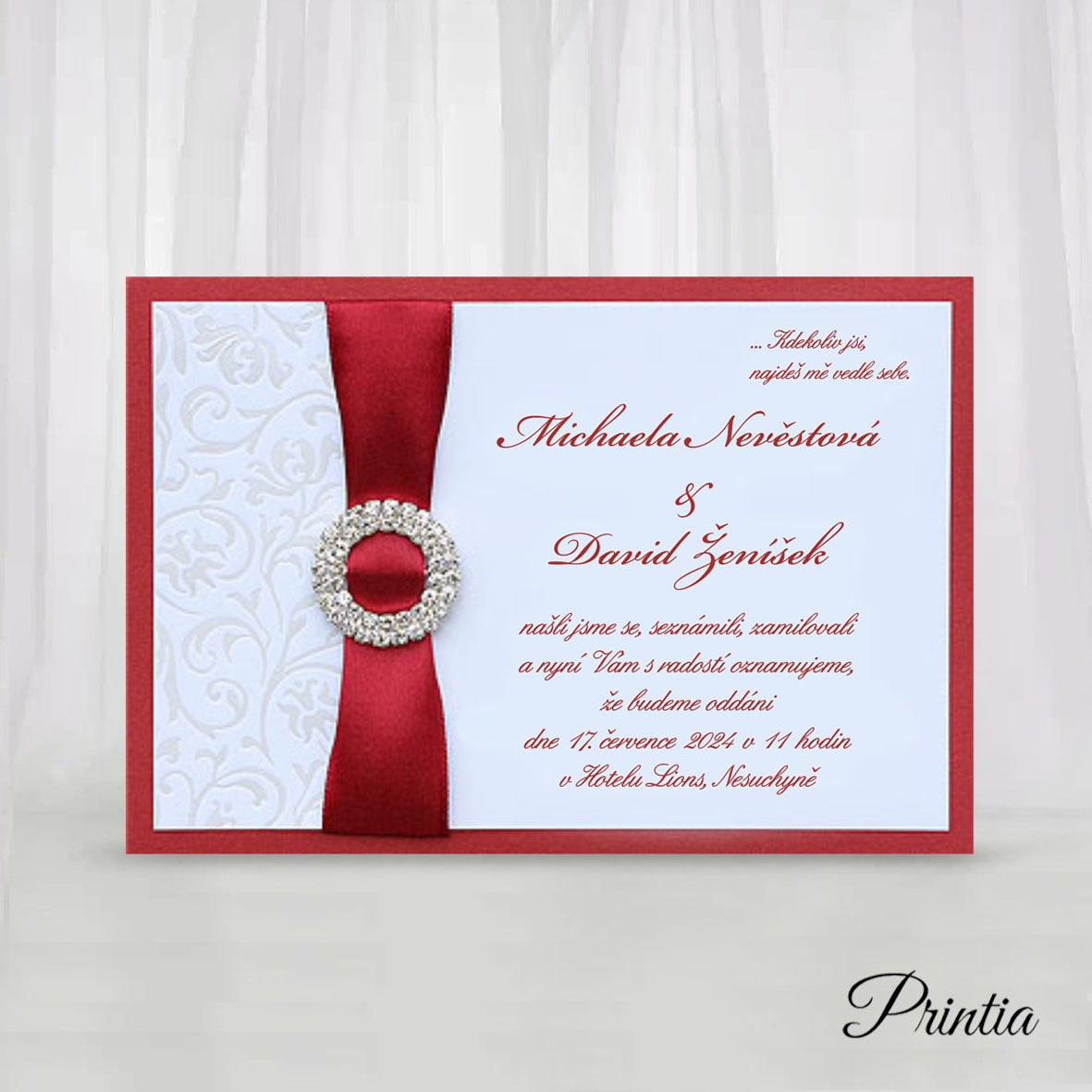 Luxury Wedding Invitation with Buckle 