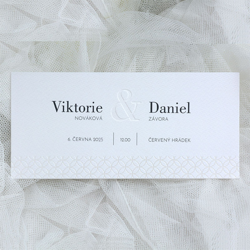 Wedding invitation embossed