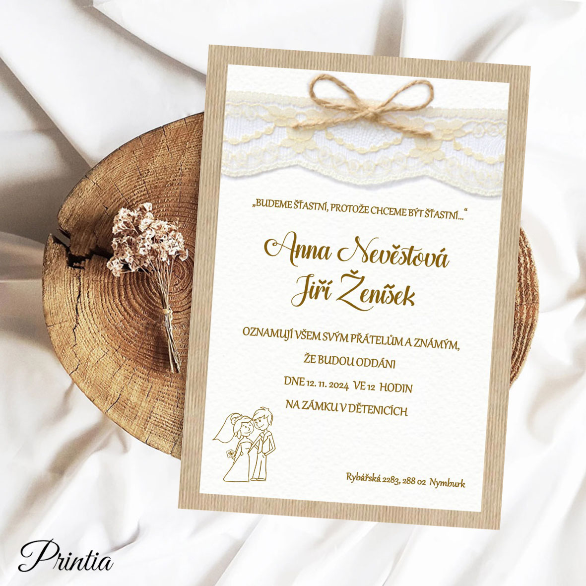 Wedding Invitations Nature Rustic Vintage