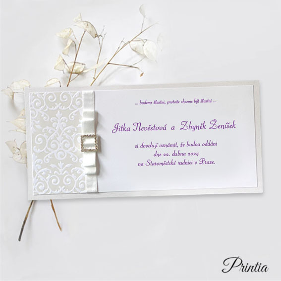 Luxury wedding invitations with bow ribbon buckle 