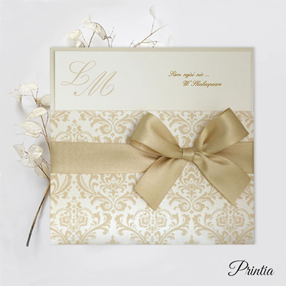 Luxury Wedding Invitations with ribbon bow