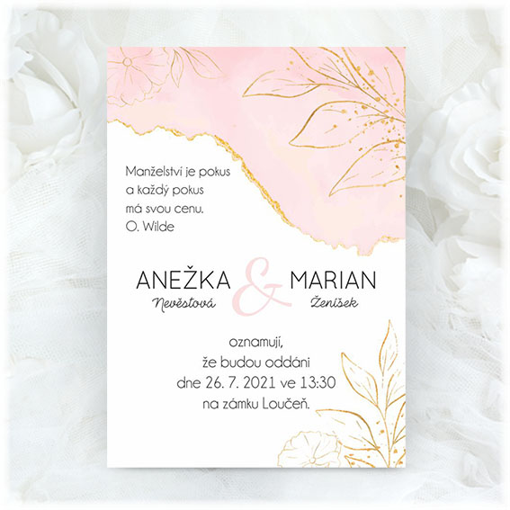 Apricot wedding invitation