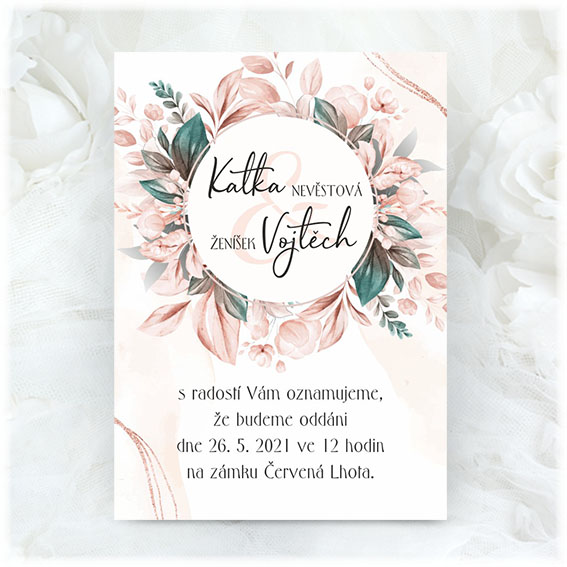 Kvetinové svadobné oznámenie