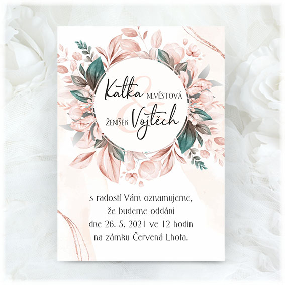 Floral wedding invitation