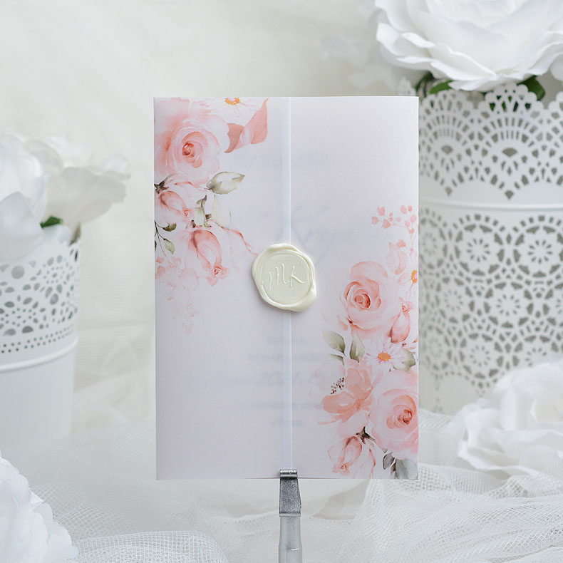 Wedding invitation with white seal