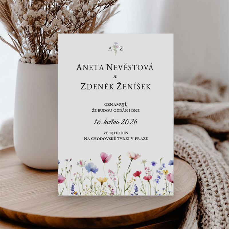 Svatební oznámení rozkvetlá louka