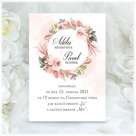 Floral wedding invitation