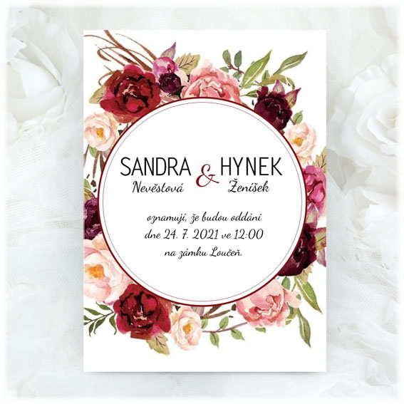 Floral wedding invitation