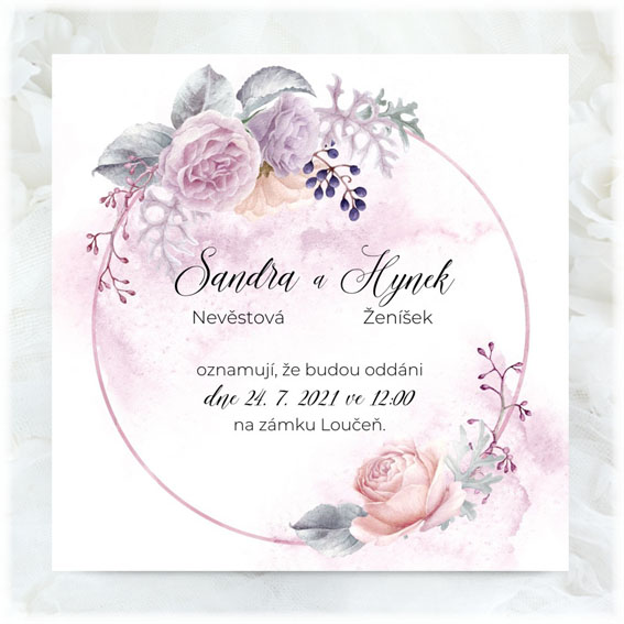 Wedding invitation with flowers