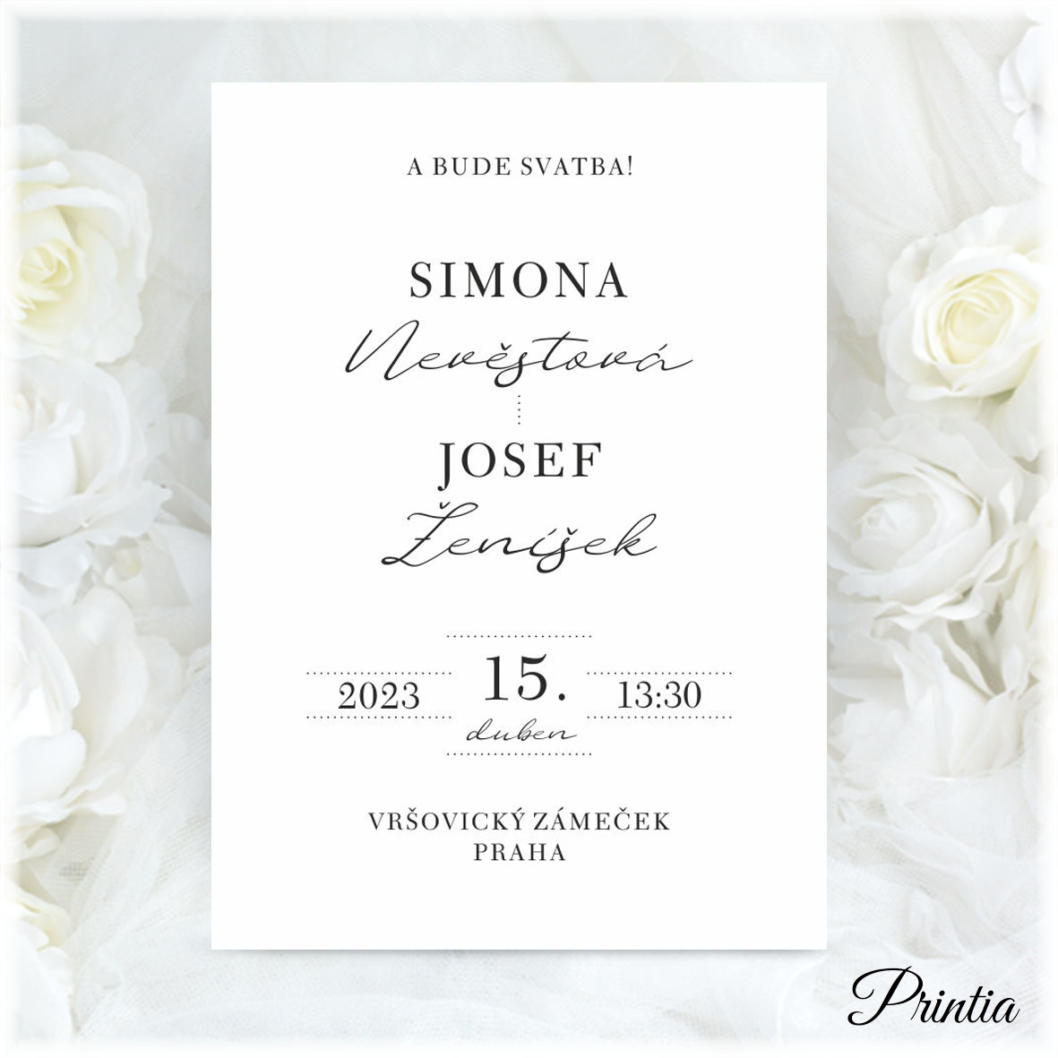 Simple modern wedding invitation