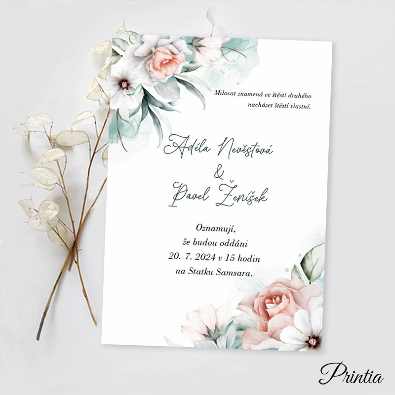 Floral wedding invitation