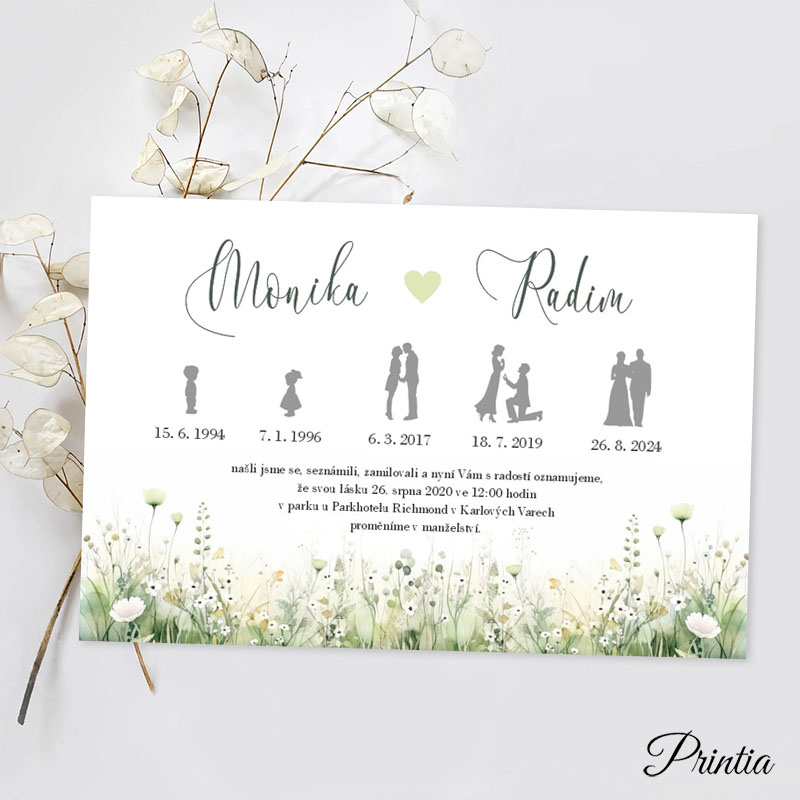 Wedding timeline with timeline and meadow