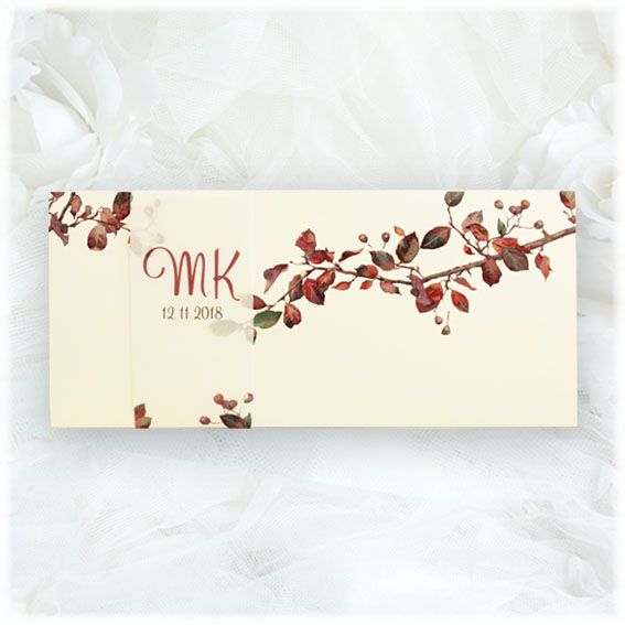 Wedding Invitation with Autumn Branches