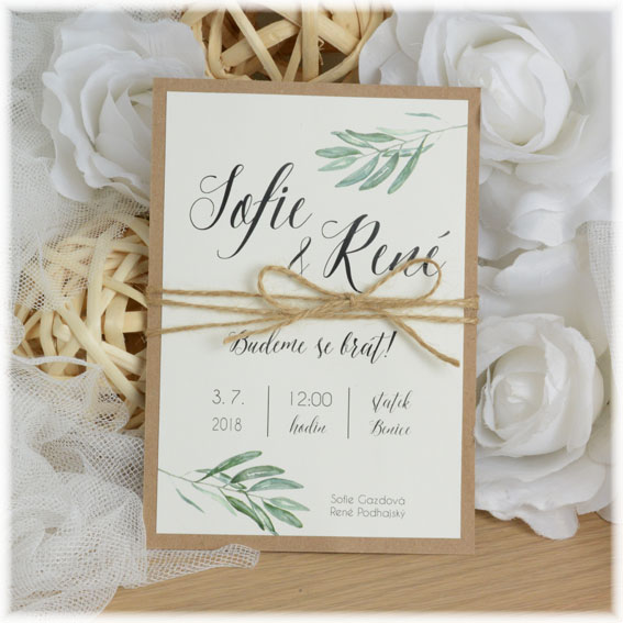 Wedding invitation with string