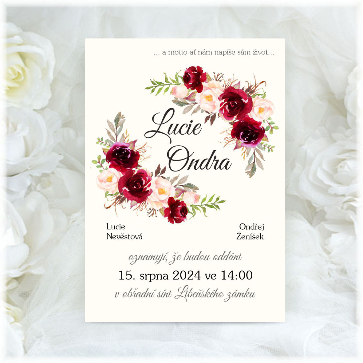  Natural Floral wedding invitation with flowers