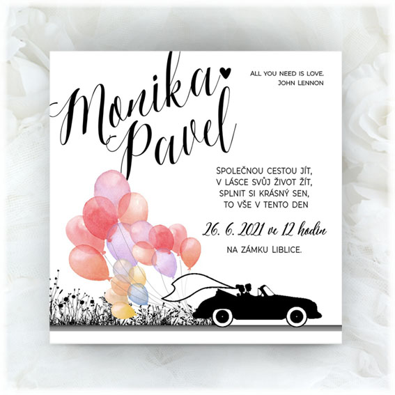 Wedding invitation car