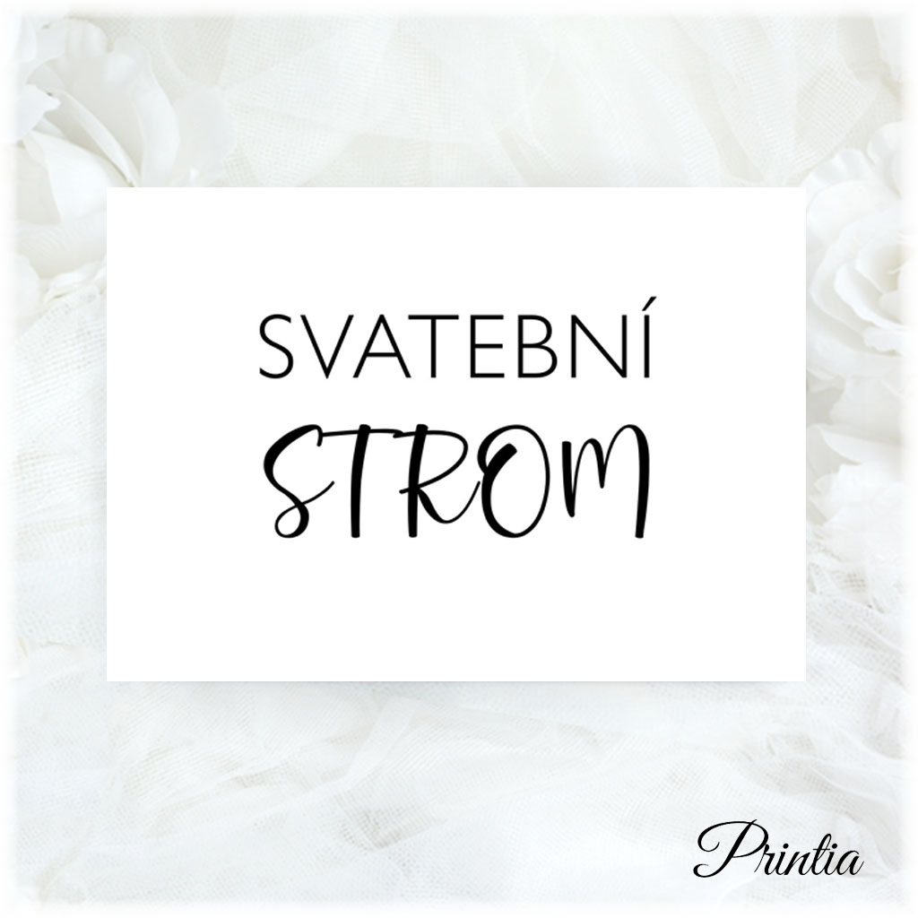 Svatební cedule označující Svatební strom