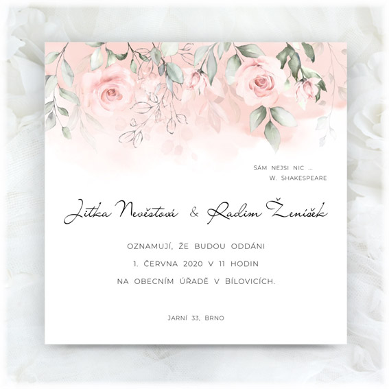 Wedding Invitation with Flowers