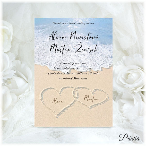 Wedding invitation beach