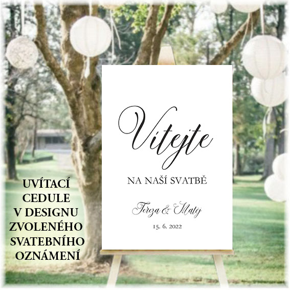 Univerzální svatební uvítací cedule