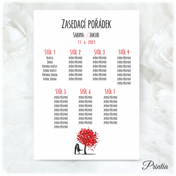 Wedding seating chart