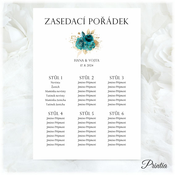 Turquoise seating chart