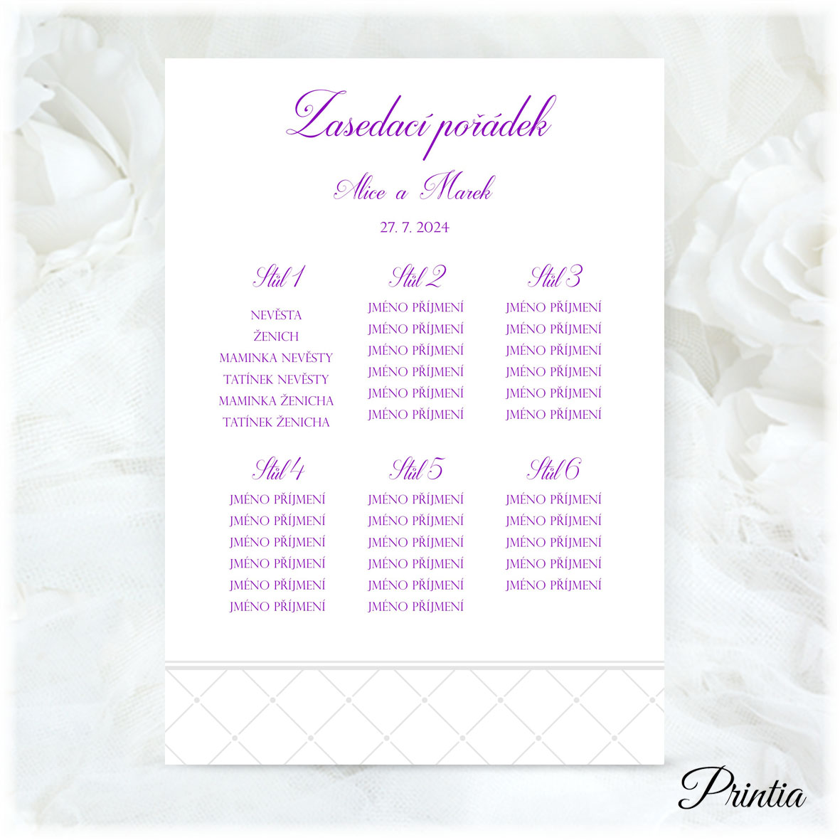 Wedding seating plan