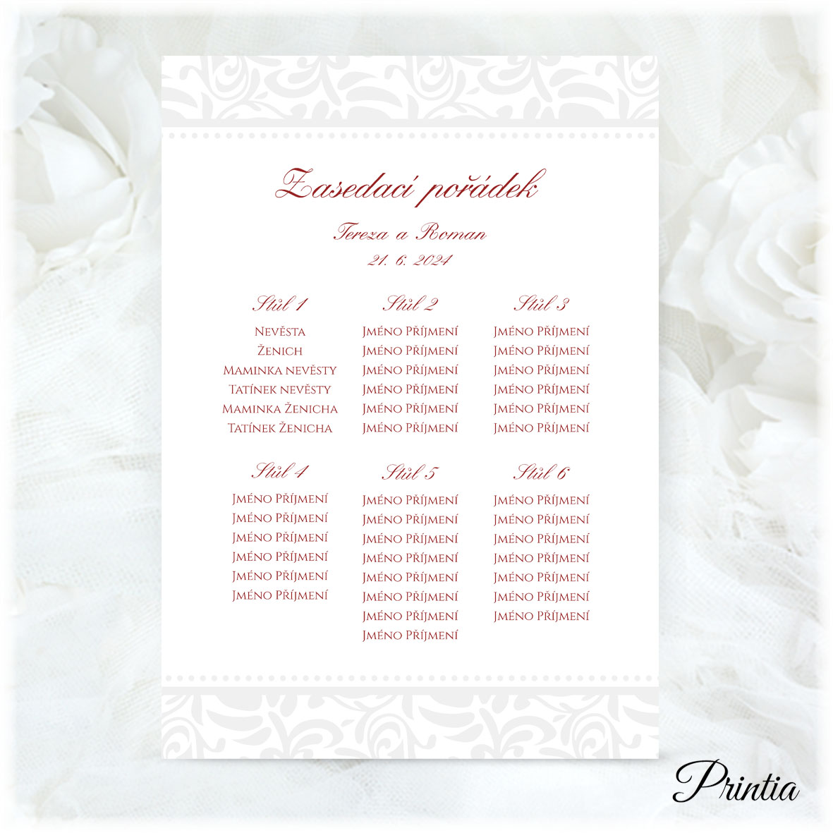 Wedding seating plan