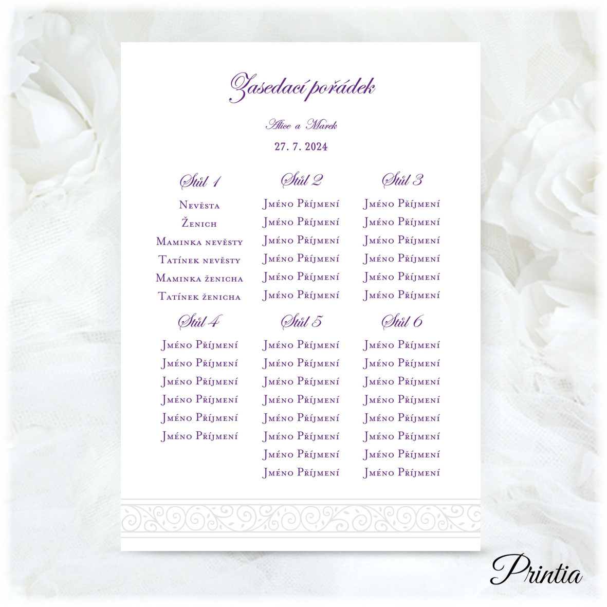 Wedding seating plan