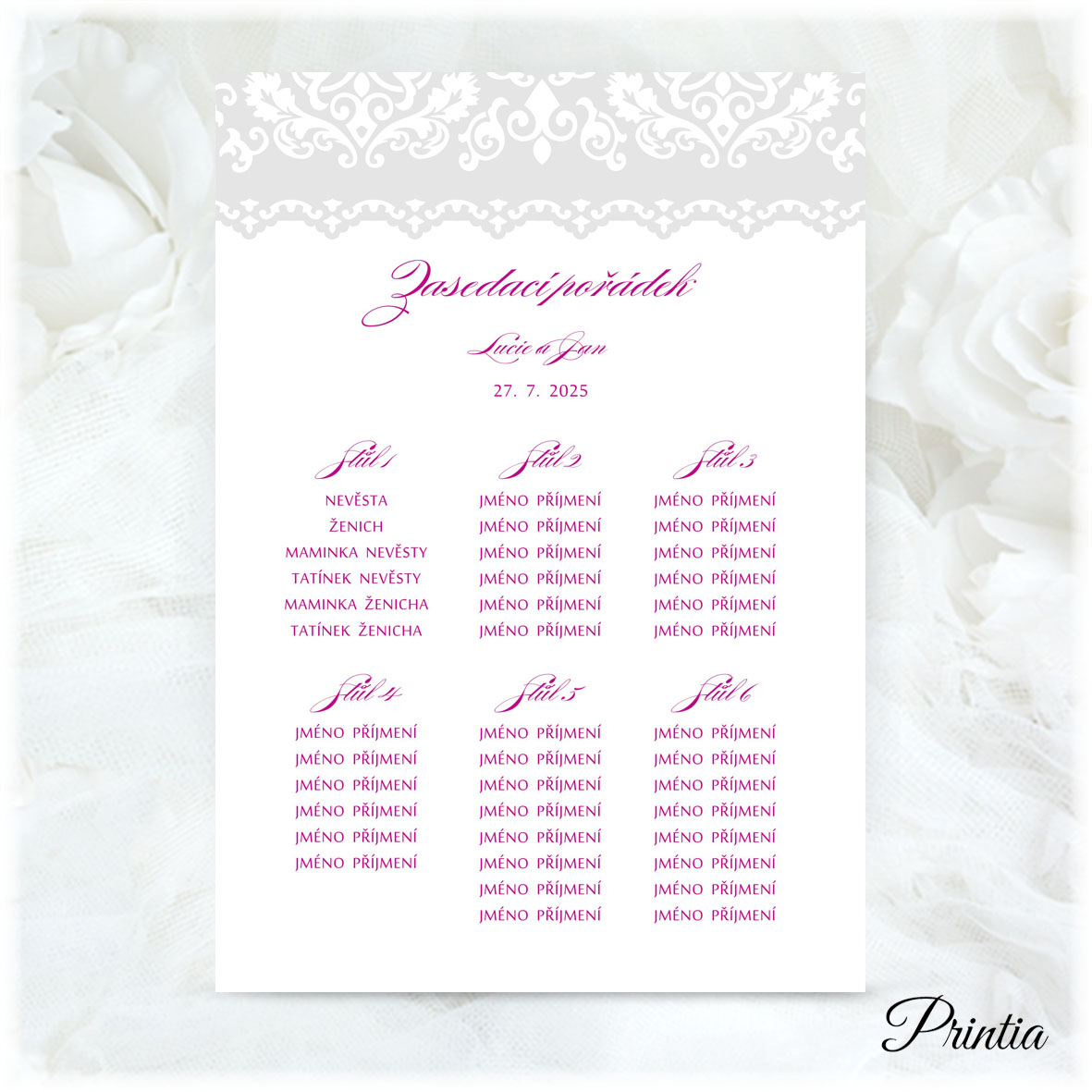 Wedding seating plan 