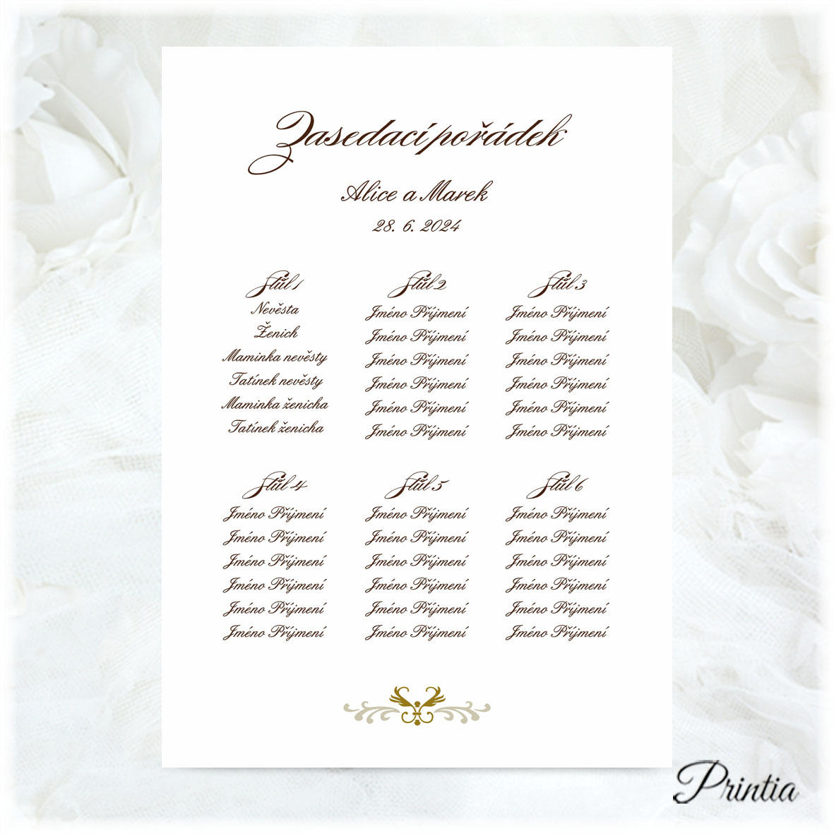 Wedding seating plan