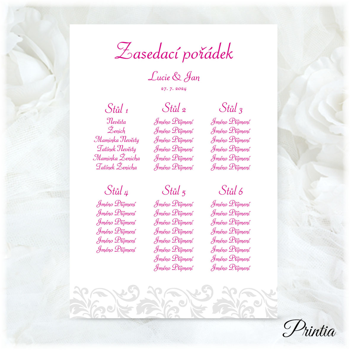 Wedding seating plan