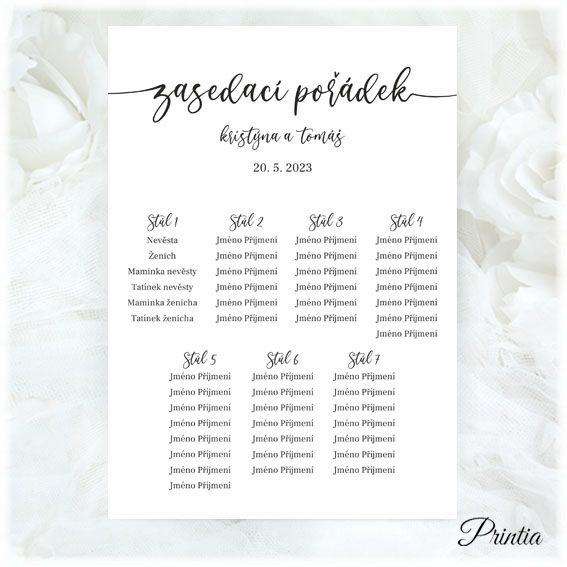 Wedding seating chart 