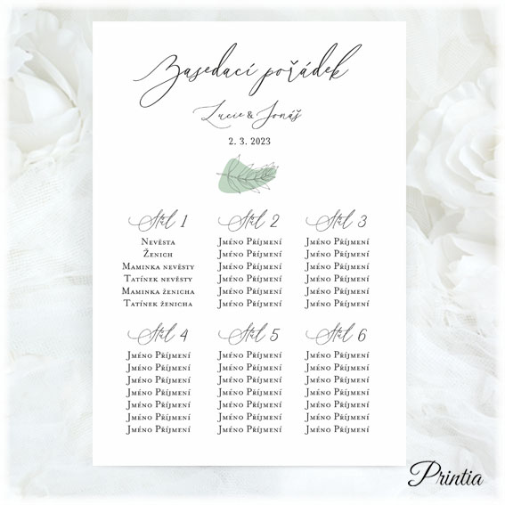 Simple wedding seating chart