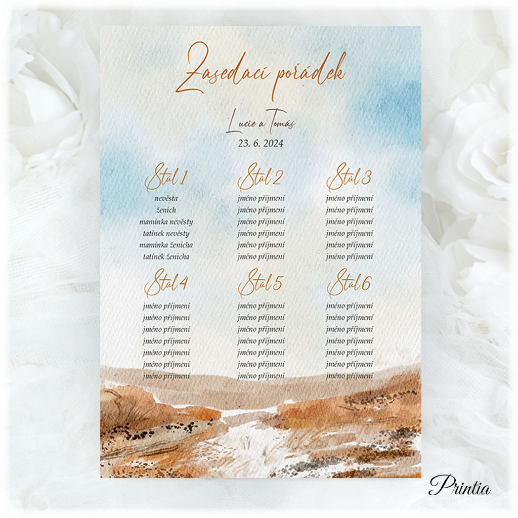 Autumn wedding seating chart